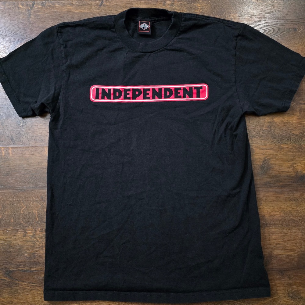Vintage Independent‎ Truck Company Skate T-Shirt Black Red Bar Logo Mens Medium